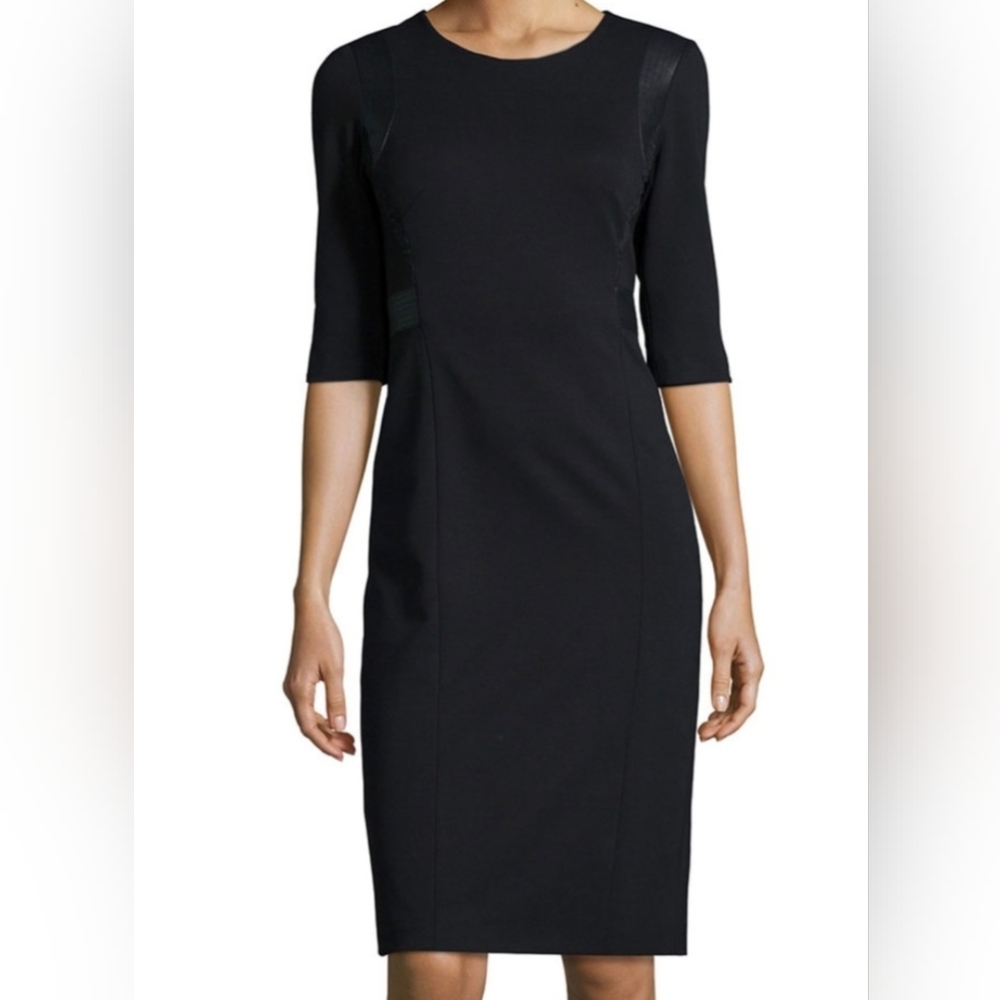 Rebecca Taylor Black Leather And Lace Details Dress